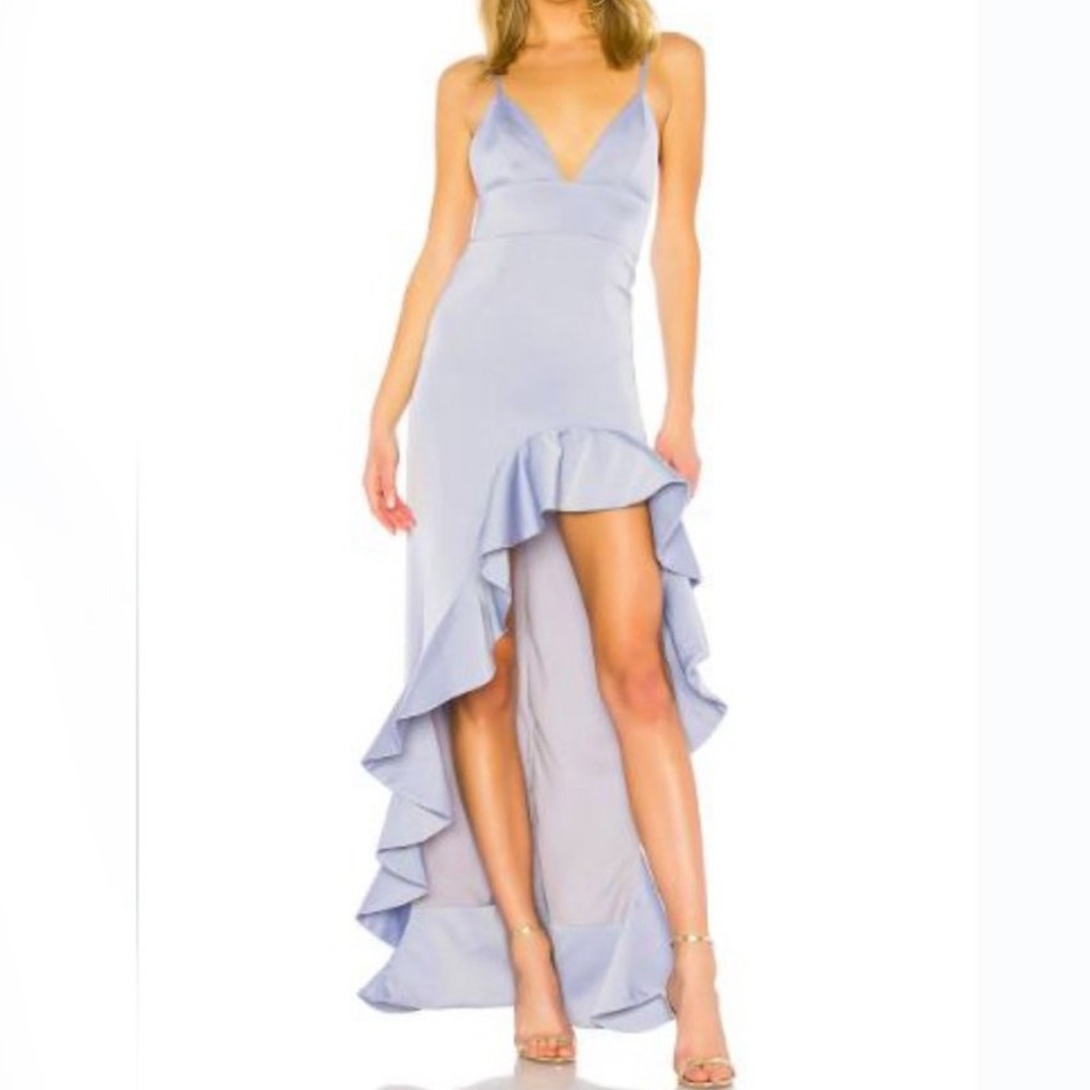 Lovers + Friends Lavender High-Low Ruffle Maxi Dress
